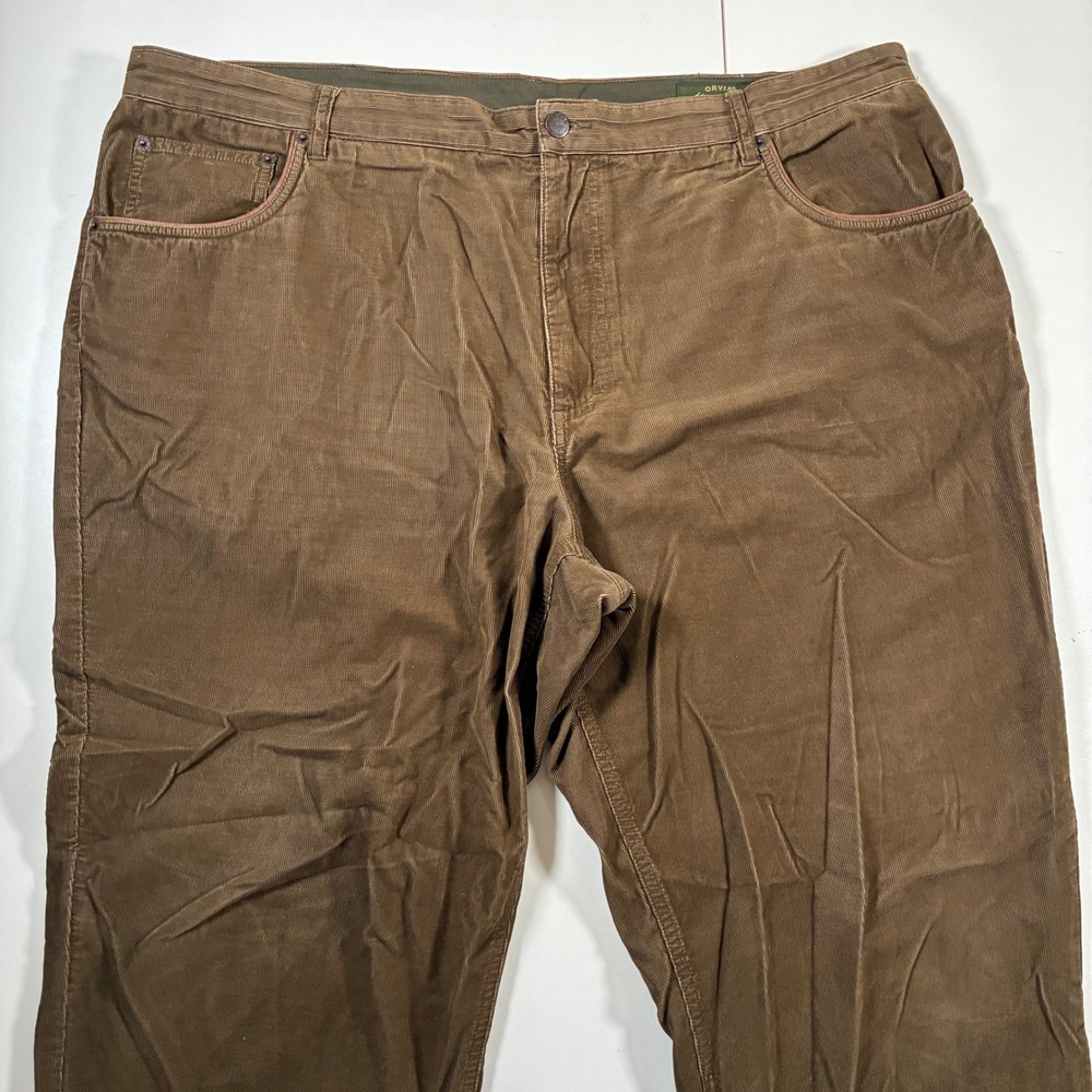 Orvis Signature Collection Corduroy Pants 42x28 Brown 5 Pocket Pinwale Cord